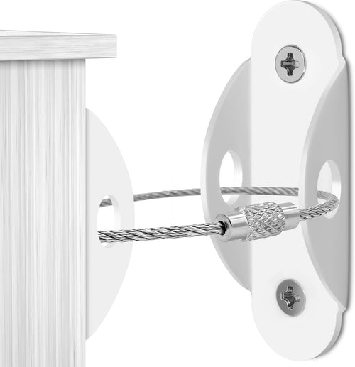 Sangle anti-basculement avec ancrages muraux en métal, pour mobilier pour enfant.