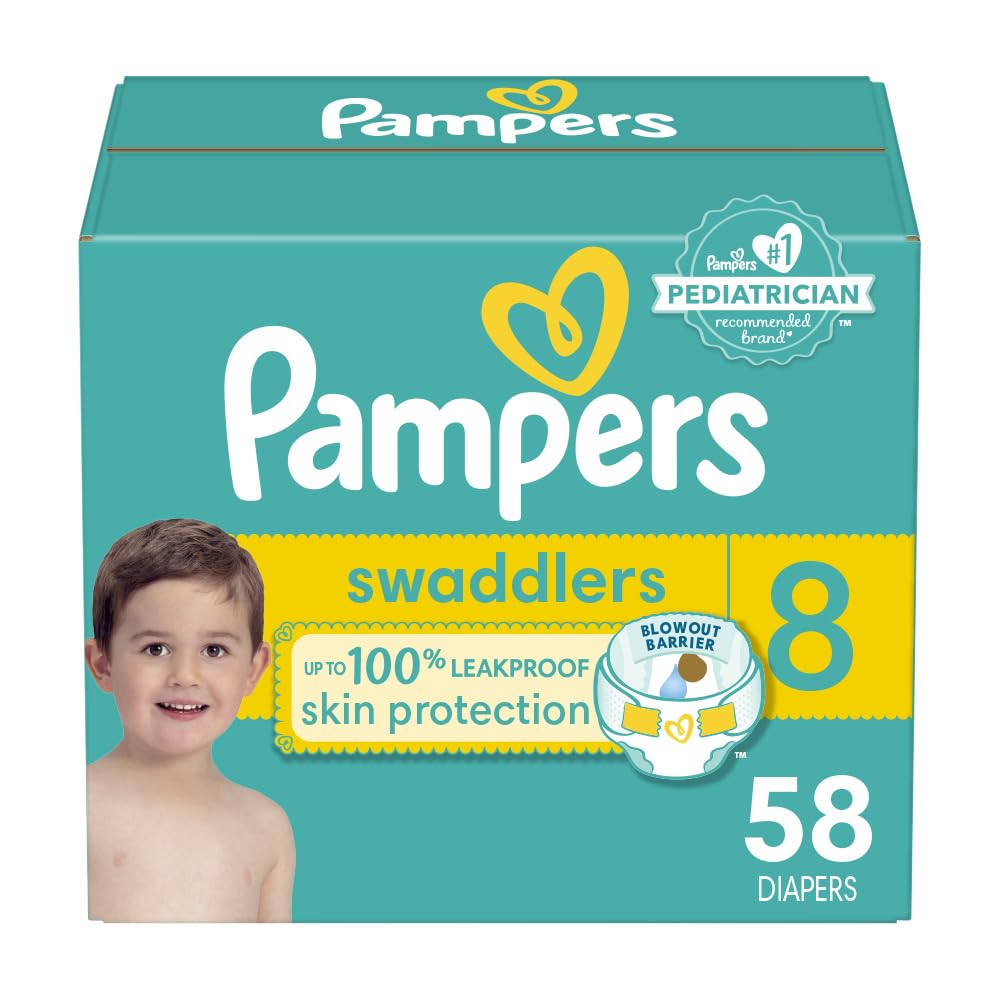 Pampers, Swaddlers Diapers, Ultra Absorbent Disposable Infant Diaper, Size 5 (12.25+ kg), 100 Count