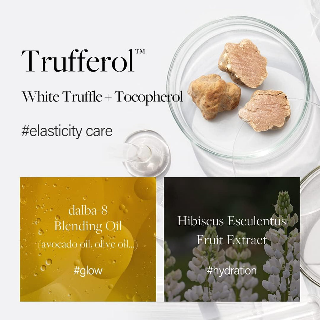 Schéma ingrédients Trufferol: White Truffle et tocophérol pour soin corps d’alba