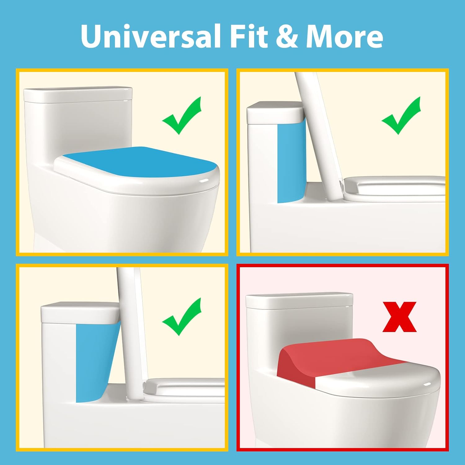 4our Kiddies Baby Toilet Lock for Child Safety, Baby Proof Toilet Seat Lock with Extra Pallet Fit for Most Standard Toilet, Easy Intallation Toilet Lid Lock with Extra 3M Adhesive