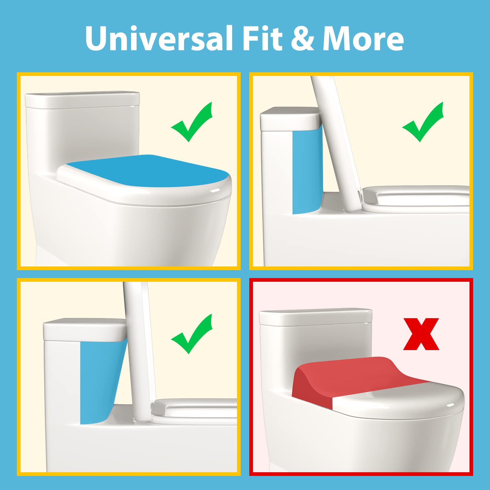 4our Kiddies Baby Toilet Lock for Child Safety, Baby Proof Toilet Seat Lock with Extra Pallet Fit for Most Standard Toilet, Easy Intallation Toilet Lid Lock with Extra 3M Adhesive (1 Pack)