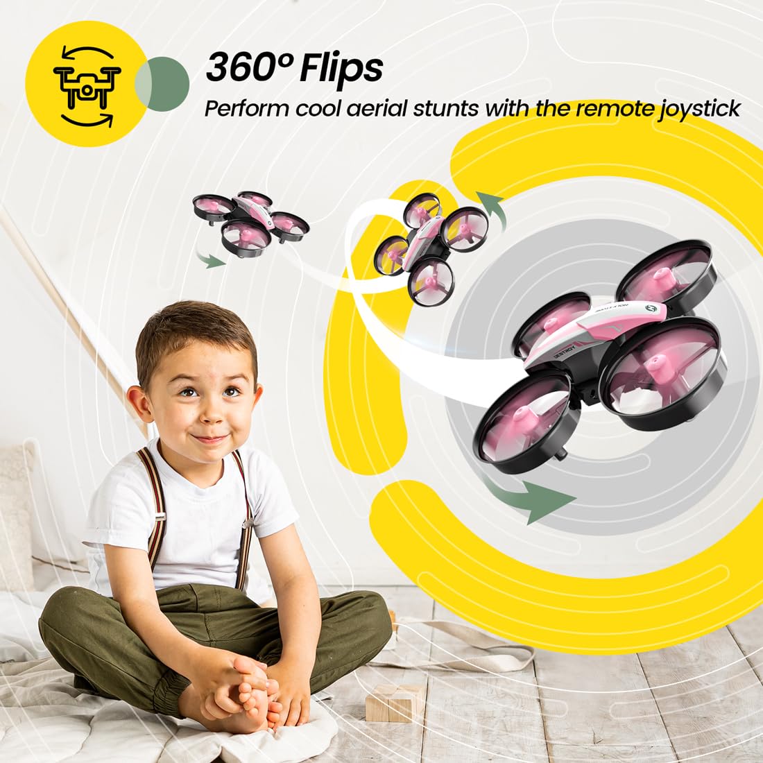 Holy Stone Mini Drone for Kids and Beginners RC Nano Quadcopter Indoor Small Helicopter Plane with Auto Hovering, 3D Flip, Headless Mode and 3 Batteries, Great Gift Toy for Boys and Girls