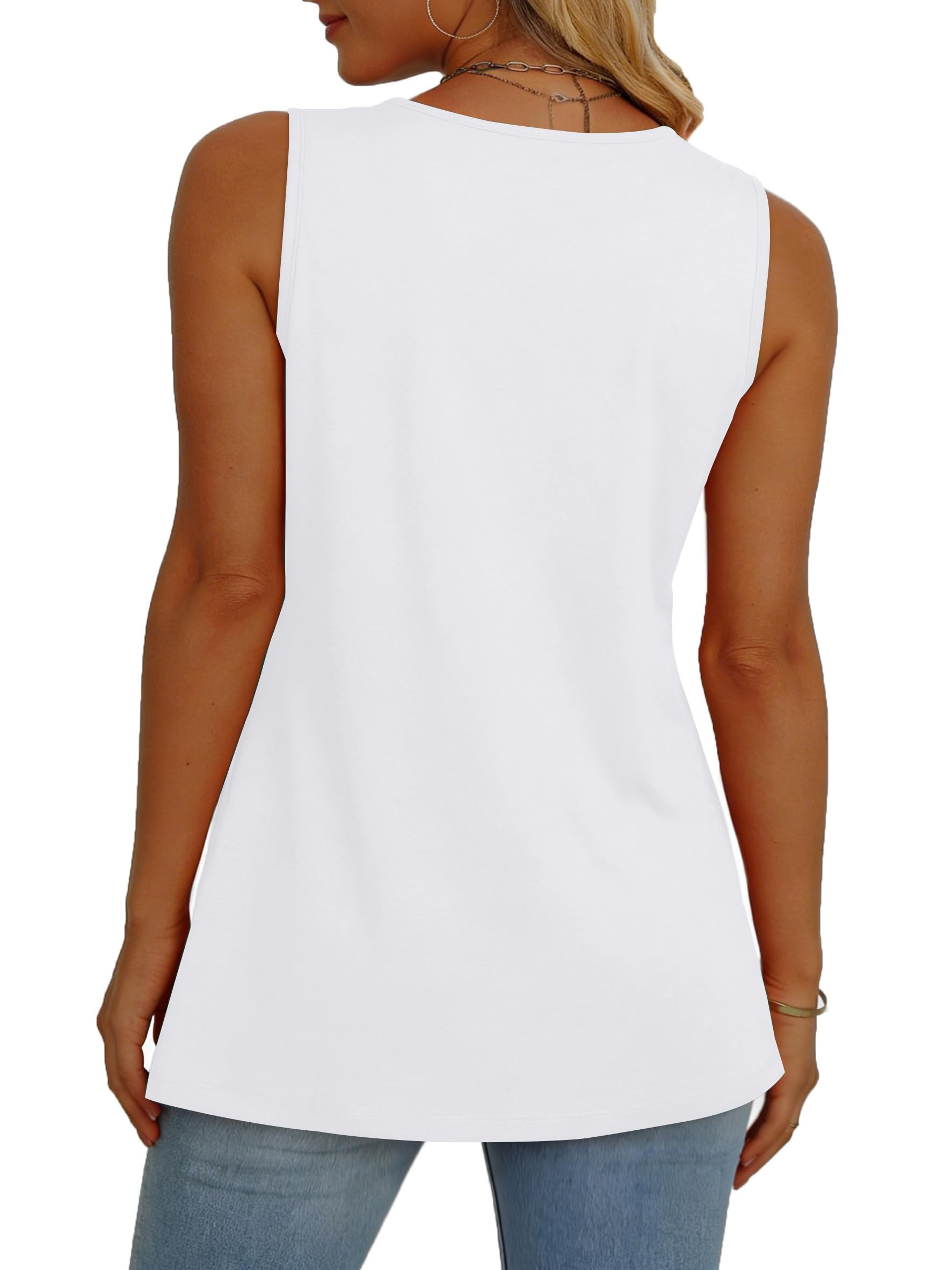 isermeo Womens Tank Tops 2026 Flowy Peplum Tops Sleeveless V Neck Babydoll Dressy Summer Tunic Tops S-XXL