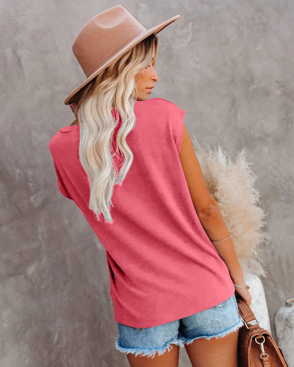 isermeo Womens Cap Sleeve Summer Tops Trendy Tank Tops Lace V Neck Loose Fit Shirts S-XXL