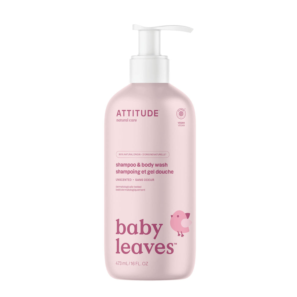 ATTITUDE Baby 2-in-1 Shampoo and Body Wash, Made in Canada, EWG Verified, Dermatologically Tested, Vegan, Good Night, 473 mL