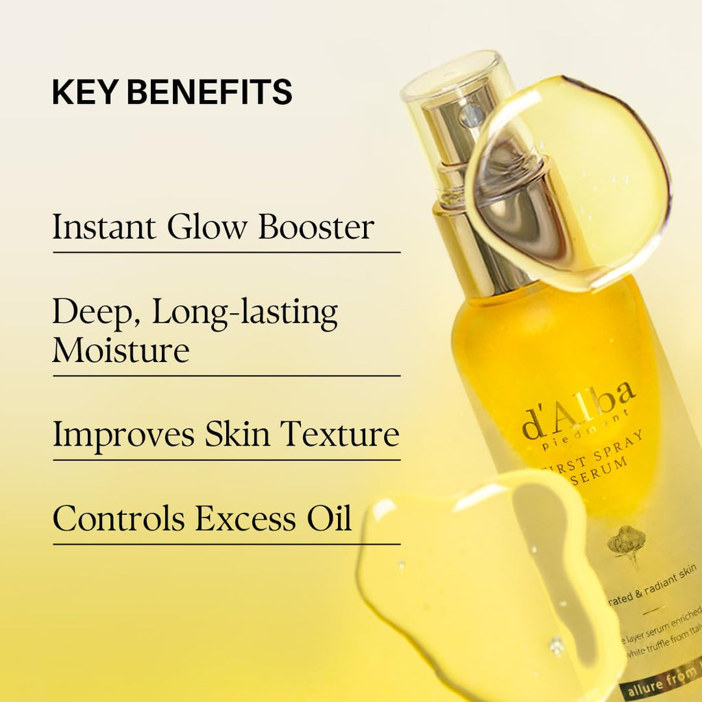 d'alba Piedmont Italian White Truffle First Spray Serum, Vegan Skin Care, Hydrating Face Moisturizer, Glow Serum for Radiant Skin, Non Comedogenic, All In One Mist, Korean skincare, 100ml