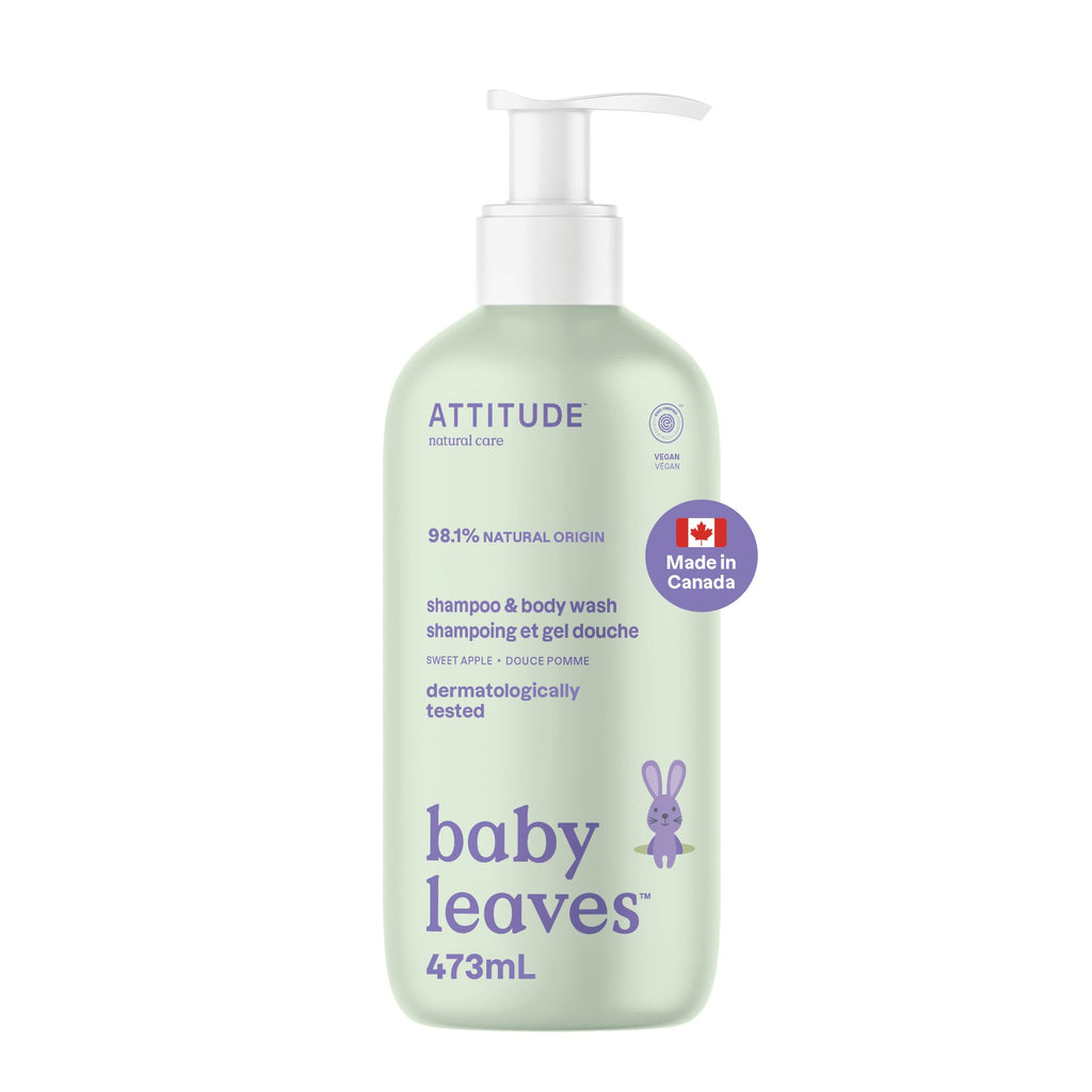 ATTITUDE Baby 2-in-1 Shampoo and Body Wash, Made in Canada, EWG Verified, Dermatologically Tested, Vegan, Good Night, 473 mL