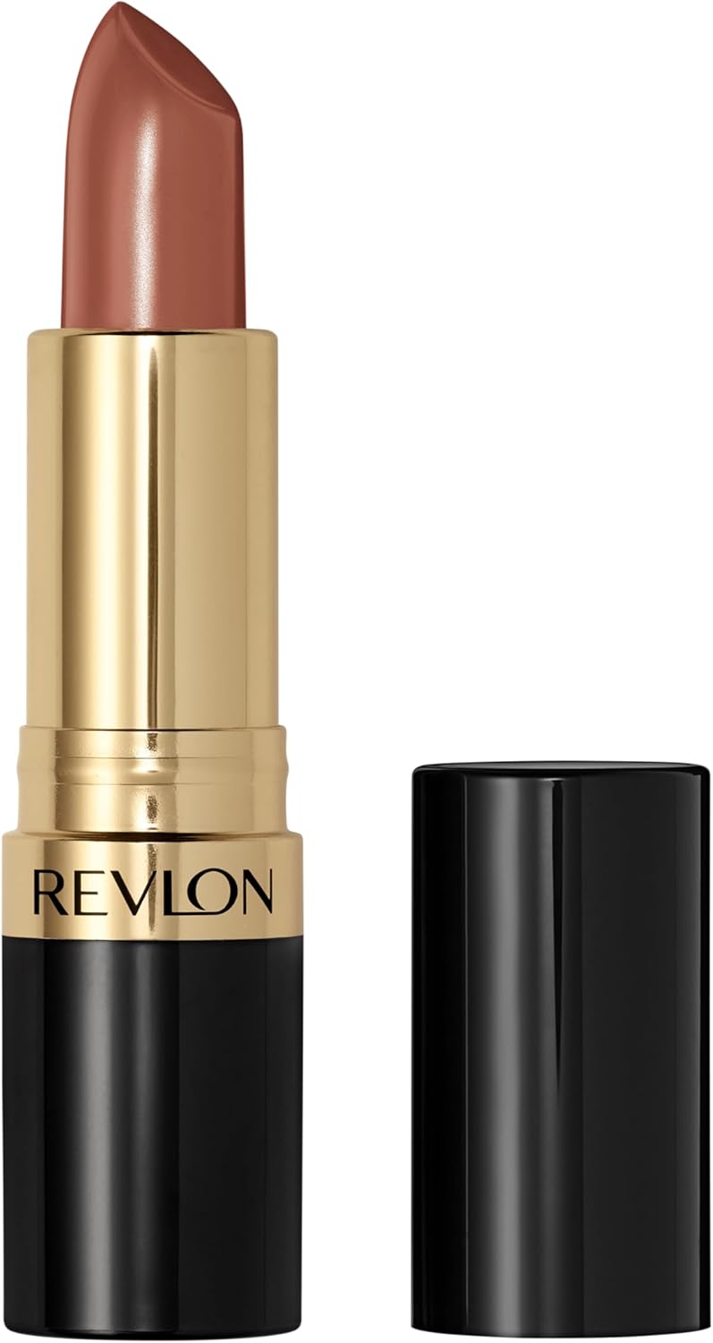 REVLON Lipstick, Super Lustrous Lipstick, Creamy Formula For Soft, Fuller-Looking Lips, Moisturized Feel, 755 Bare It All, 0.15 oz