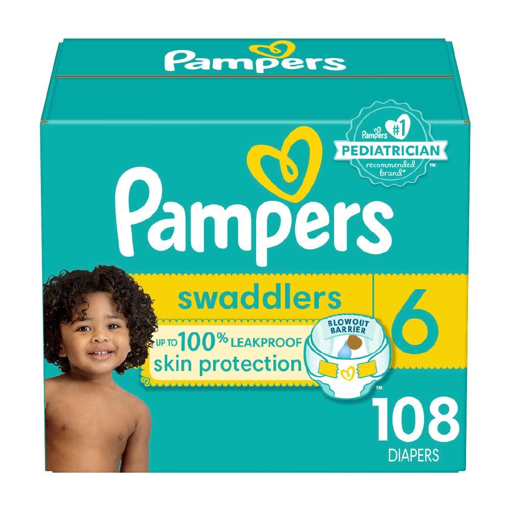 Pampers Swaddlers Diapers, Size 4 (15-34 lbs), 150 Count, Absorbent, Keeps Baby Dry and Comfortable, Skin Safe Disposable Baby Diaper