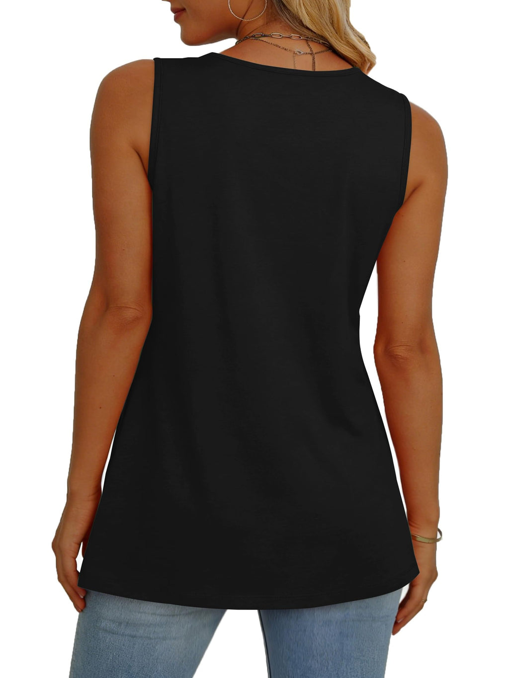isermeo Womens Tank Tops 2026 Flowy Peplum Tops Sleeveless V Neck Babydoll Dressy Summer Tunic Tops S-XXL