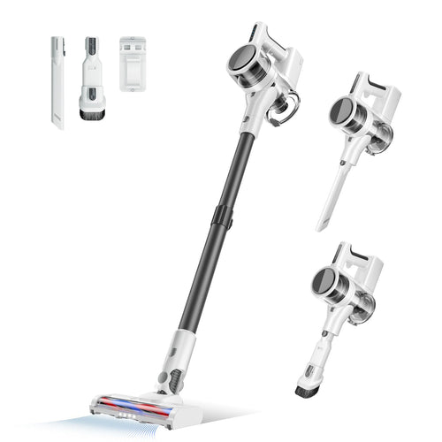 4 in 1 Cordless Vacuum for Home, 80,000PRM Powerful Motor Vacuum Cleaner with 2 Adjustable Modes, Max 40 Mins Runtime Rechargeable Battery and Washable Parts Stick Vacuum (Zinc White)