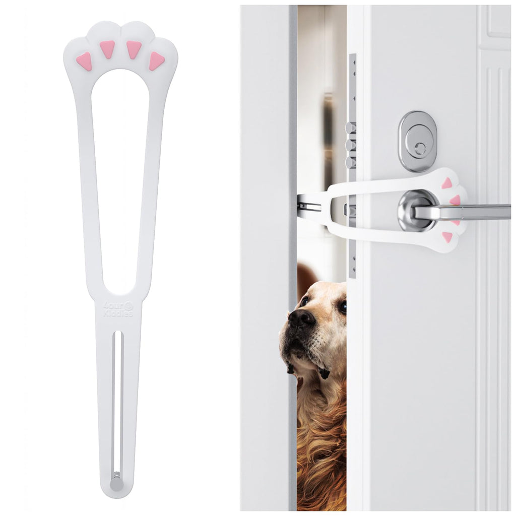 Cat Door Latch, Adjustable Cat Door Stopper Dog Proof Cat Litter Box with Door Access from 1.1" to 5.5", Sturdy Pet Door Latch Holder Easy to Install and Use, No Ruin Paints, No Drill or Cut (2 Pack)