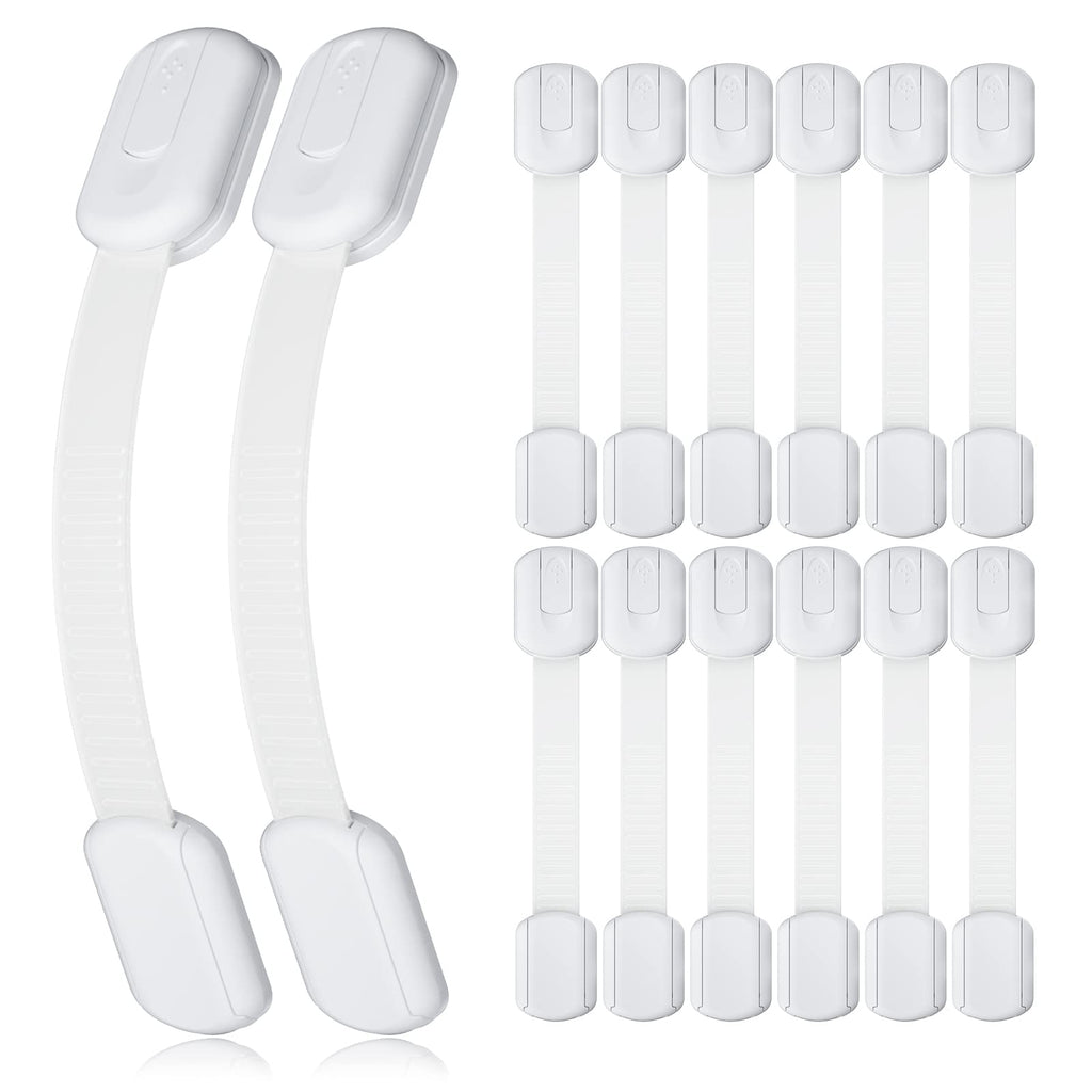 4our Kiddies Child Safety Cabinet Locks for Babies (6 Pack), Child Proof Latches for Cabinets and Drawers Doors, Baby Proofing Cabinet Strap Locks for Cupboard and Closet with 6Pcs Extra 3M Adhesives