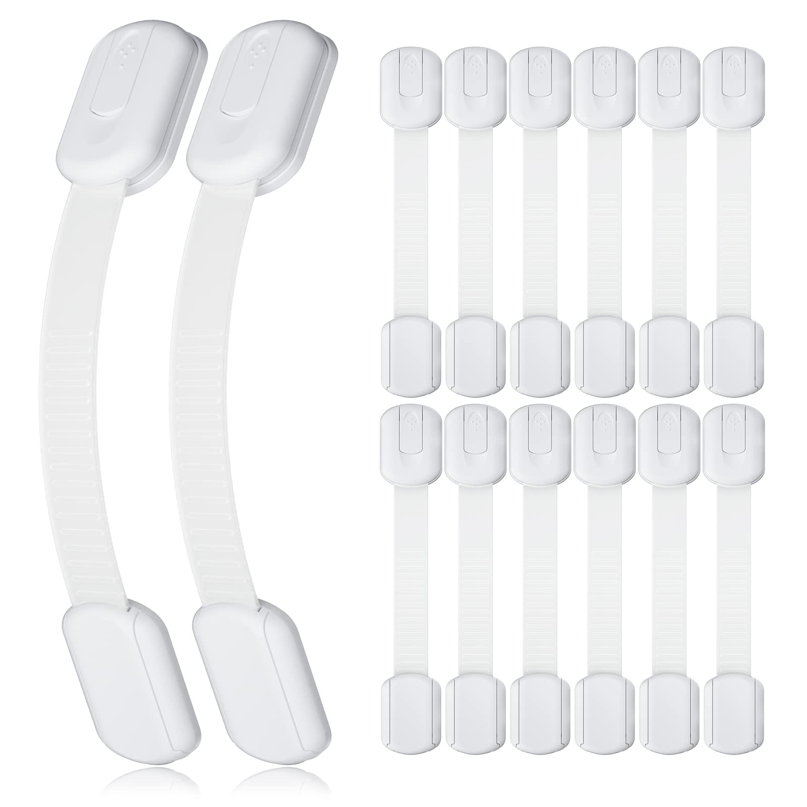4our Kiddies Child Safety Cabinet Locks for Babies (6 Pack), Child Proof Latches for Cabinets and Drawers Doors, Baby Proofing Cabinet Strap Locks for Cupboard and Closet with 6Pcs Extra 3M Adhesives