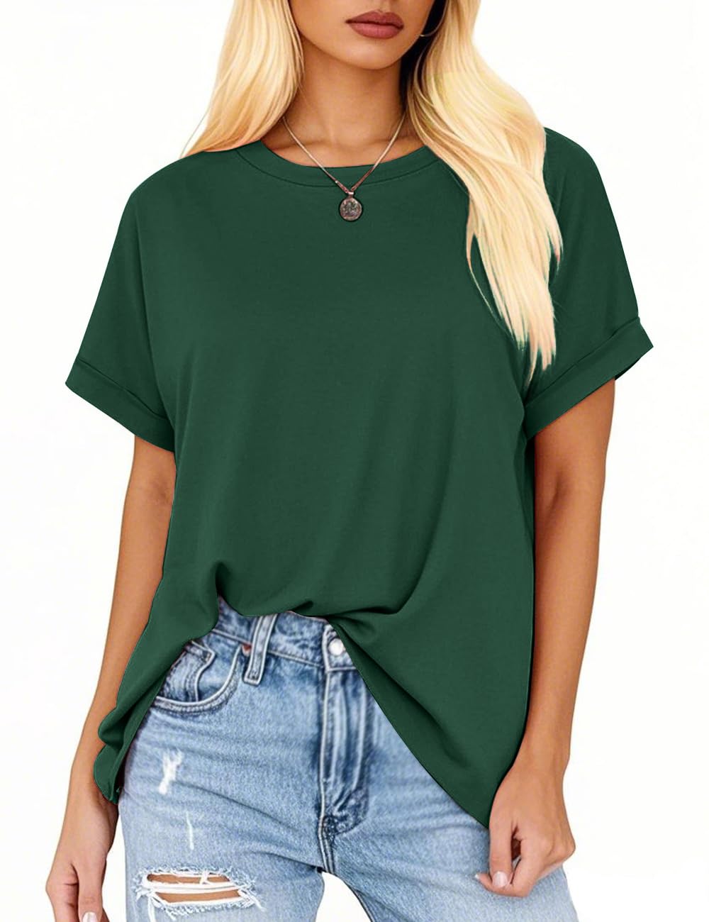 isermeo Womens Oversized Tops Casual Shirts Loose Fit Short Sleeve Business Tshirts Summer Tee Fashion Outfit Trendy 2026