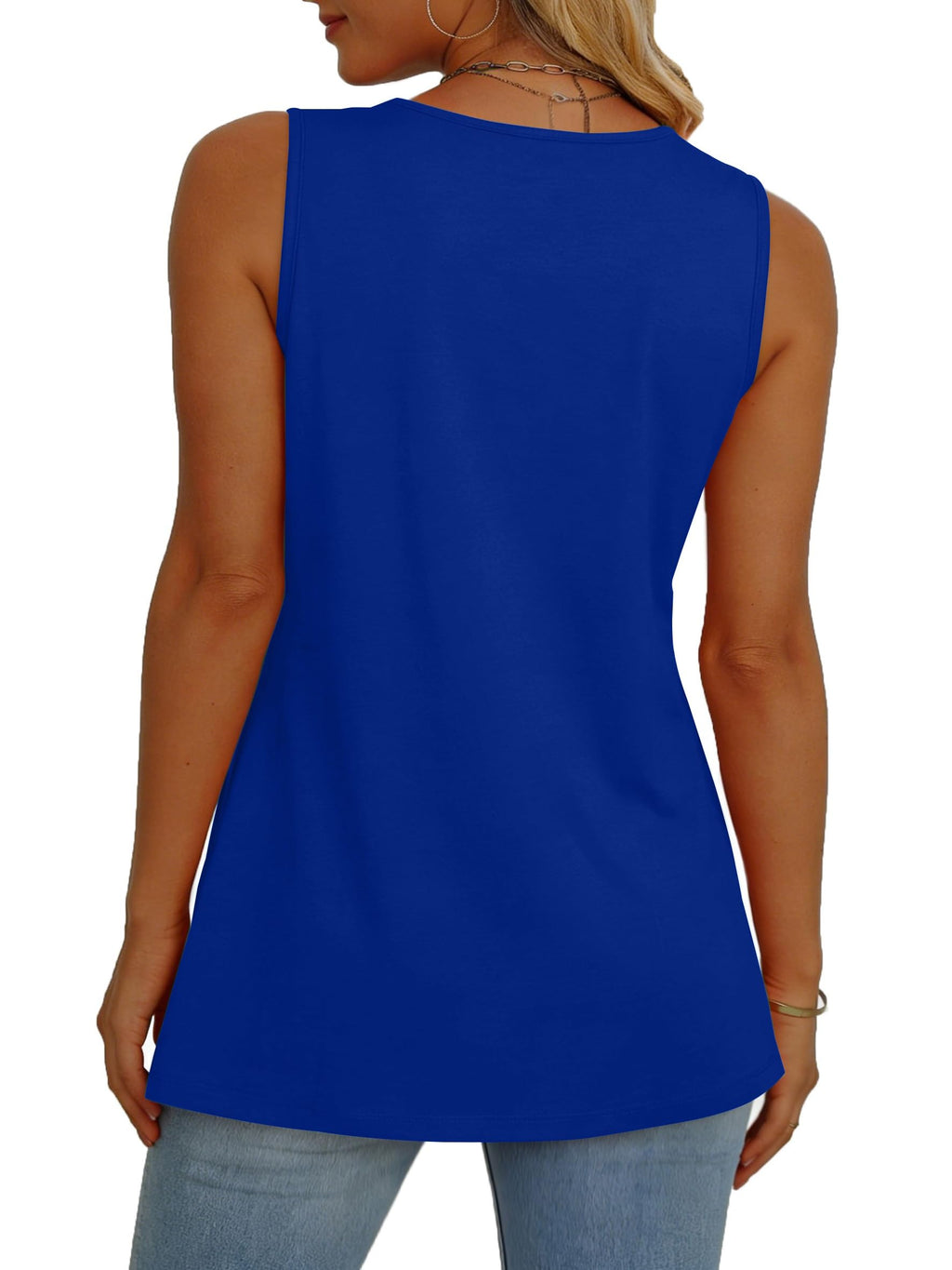 isermeo Womens Tank Tops 2026 Flowy Peplum Tops Sleeveless V Neck Babydoll Dressy Summer Tunic Tops S-XXL