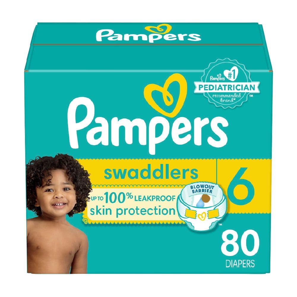 Pampers, Swaddlers Diapers, Ultra Absorbent Disposable Infant Diaper, Size 5 (12.25+ kg), 100 Count
