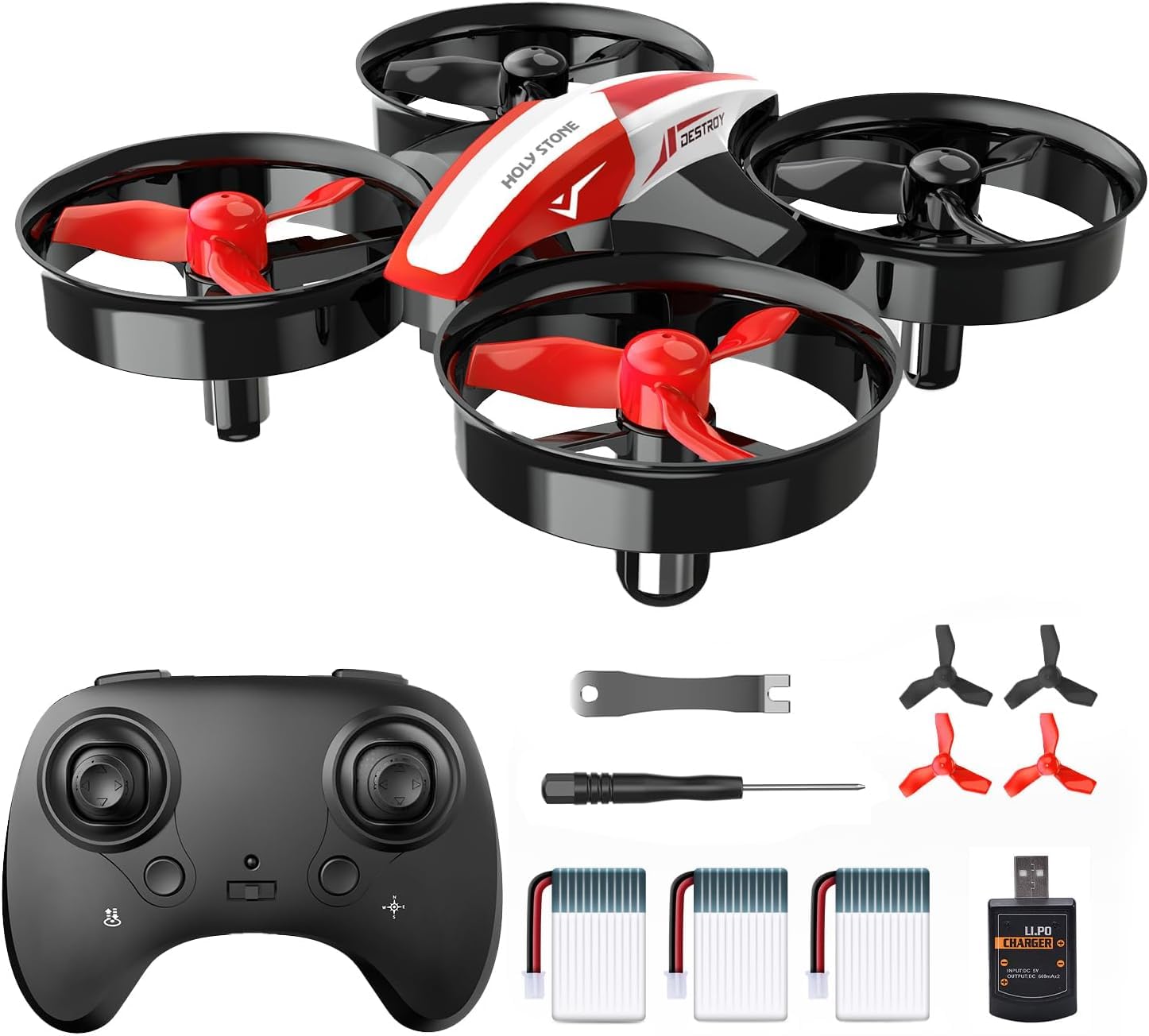 Holy Stone Mini Drone for Kids and Beginners RC Nano Quadcopter Indoor Small Helicopter Plane with Auto Hovering, 3D Flip, Headless Mode and 3 Batteries, Great Gift Toy for Boys and Girls