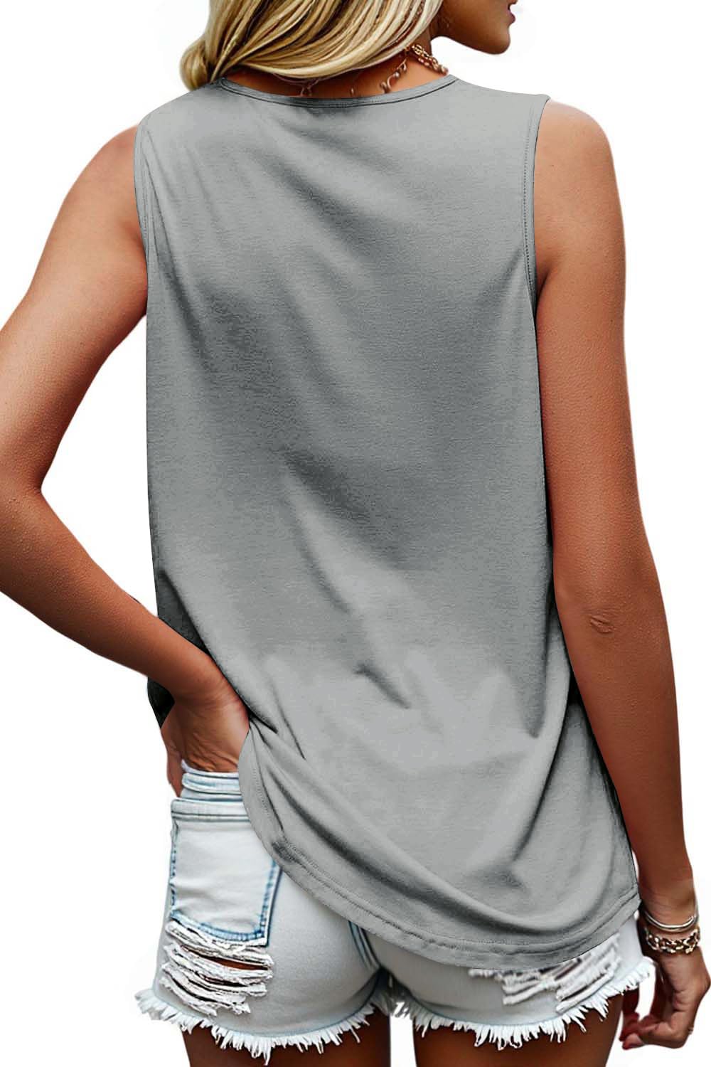 isermeo Summer Tank Tops for Women Loose Fit Pleated Square Neck Sleeveless Shirt Flowy Tops S-XXL