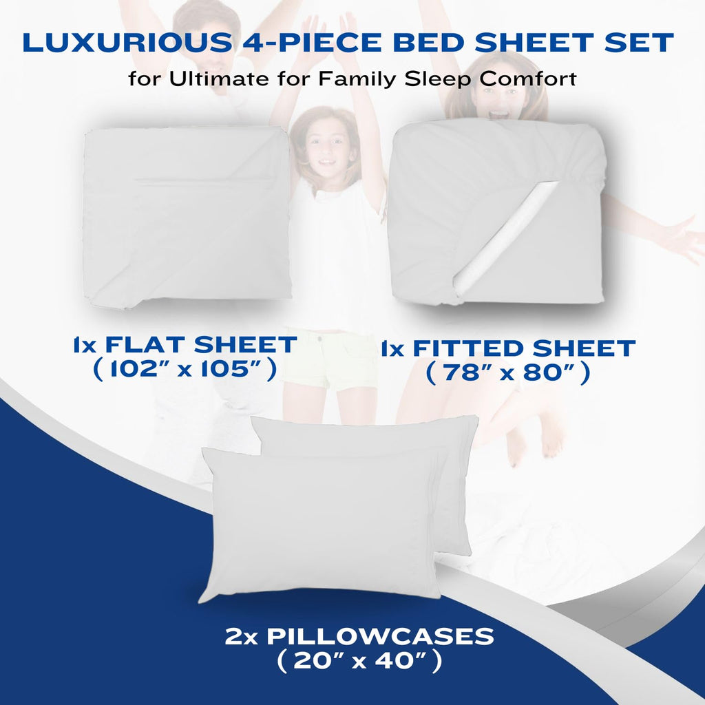 DREAMCARE Bedding Sets Queen - 4 Piece Queen Bed Sheets - Deep Pocket up to 15 in - Draps Lit Queen - Luxury Hotel Sheets & Pillowcases Set - Shrink & Fade Resistant (Queen, Black)