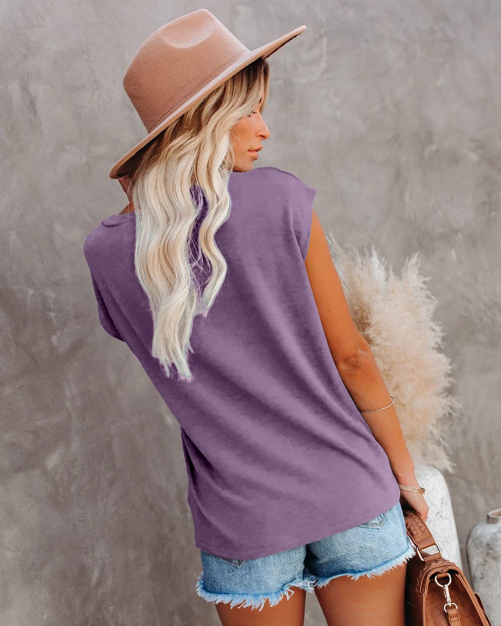 isermeo Womens Cap Sleeve Summer Tops Trendy Tank Tops Lace V Neck Loose Fit Shirts S-XXL