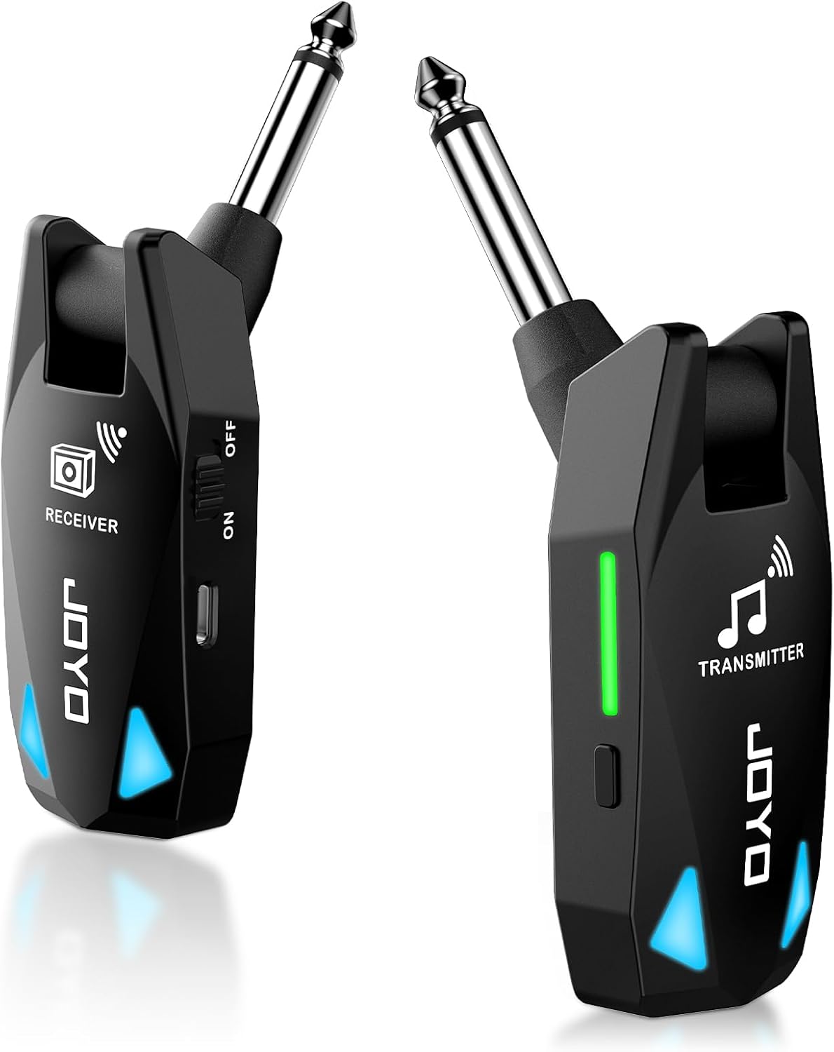 Système micro sans fil pour guitare : récepteur et émetteur noirs avec connecteurs 6,35