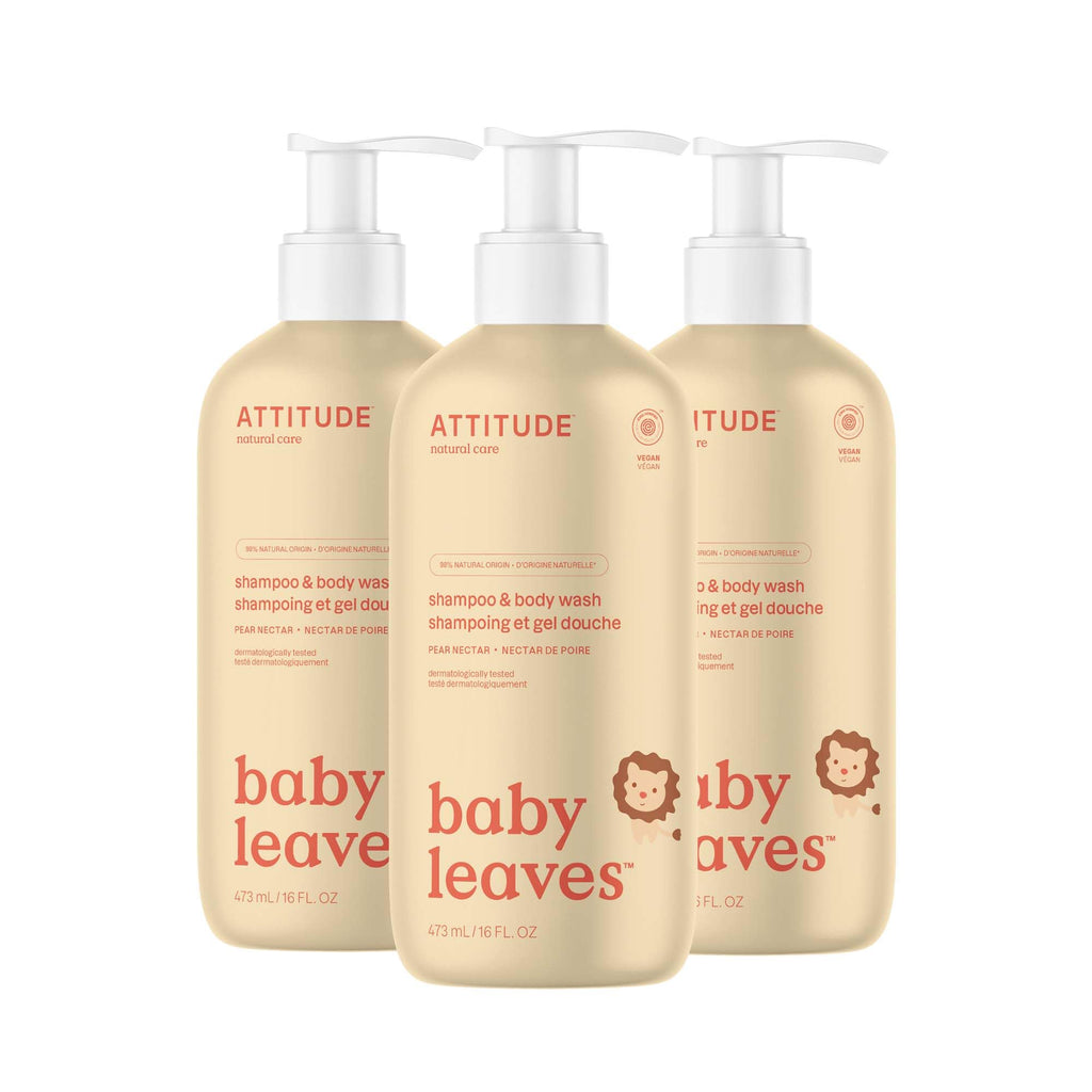ATTITUDE Baby 2-in-1 Shampoo and Body Wash, Made in Canada, EWG Verified, Dermatologically Tested, Vegan, Good Night, 473 mL
