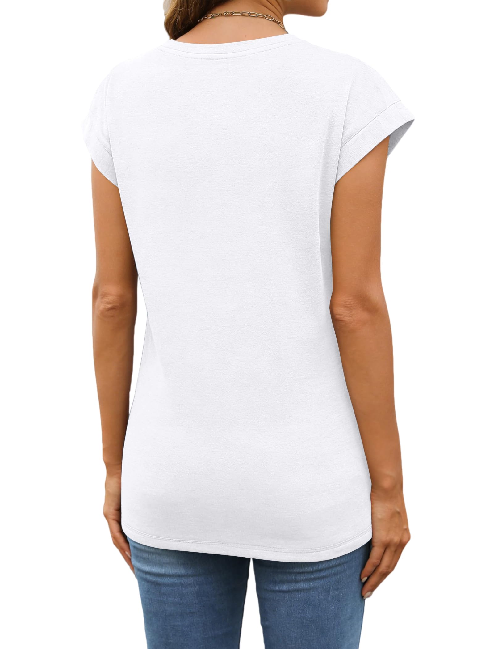 isermeo Womens Summer Tops Cap Sleeve T Shirts Crew Neck Outfits Cute Trendy Tunic Blouses 2026 S-XXL