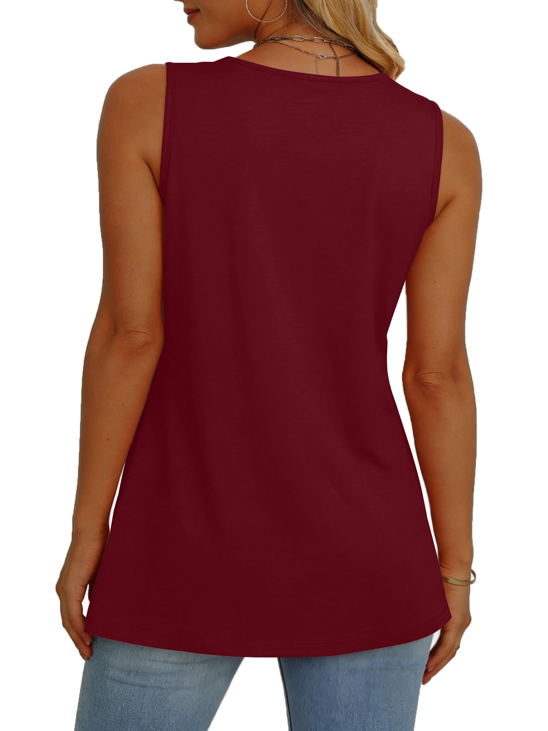isermeo Womens Tank Tops 2026 Flowy Peplum Tops Sleeveless V Neck Babydoll Dressy Summer Tunic Tops S-XXL