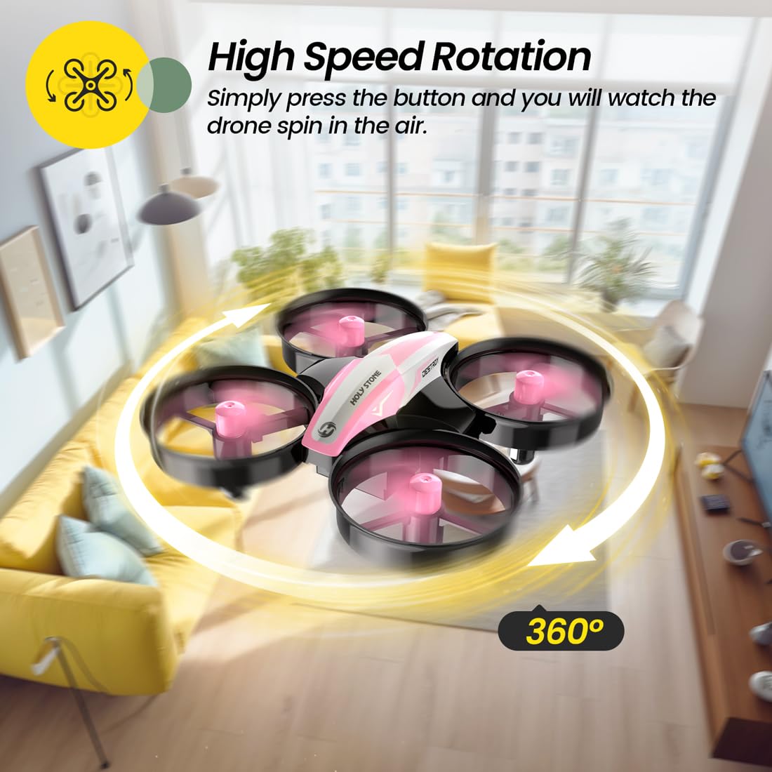 Holy Stone Mini Drone for Kids and Beginners RC Nano Quadcopter Indoor Small Helicopter Plane with Auto Hovering, 3D Flip, Headless Mode and 3 Batteries, Great Gift Toy for Boys and Girls
