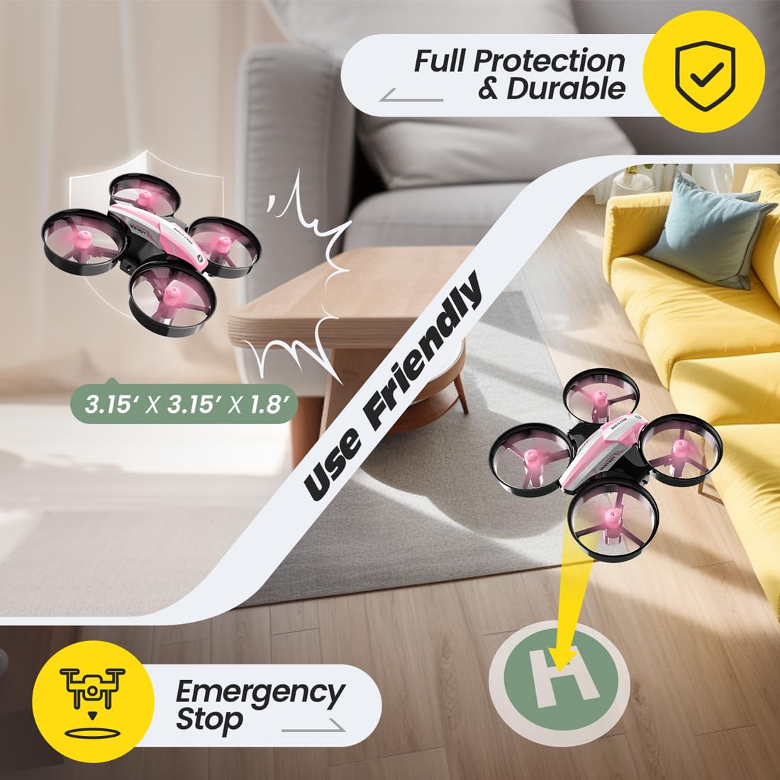 Holy Stone Mini Drone for Kids and Beginners RC Nano Quadcopter Indoor Small Helicopter Plane with Auto Hovering, 3D Flip, Headless Mode and 3 Batteries, Great Gift Toy for Boys and Girls