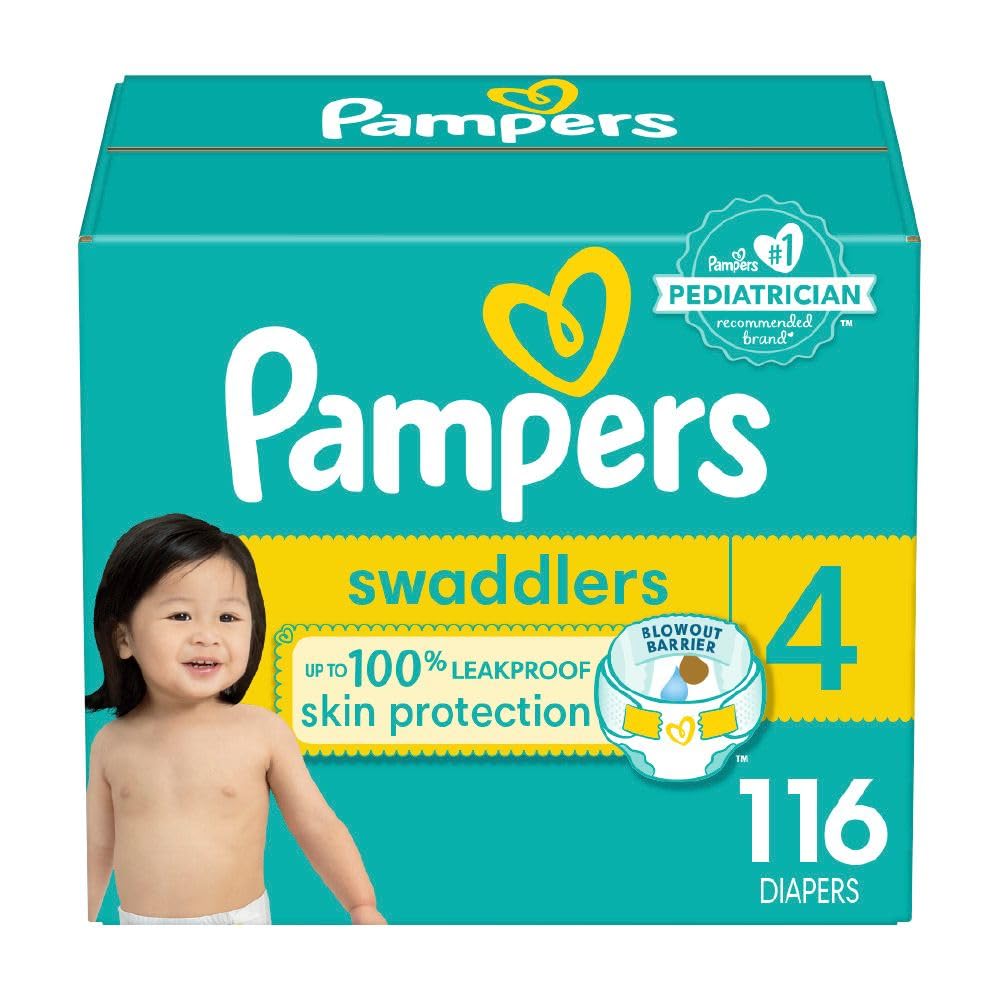 Pampers, Swaddlers Diapers, Ultra Absorbent Disposable Infant Diaper, Size 5 (12.25+ kg), 100 Count