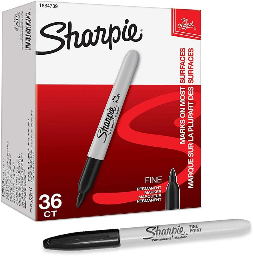 Boîte de 36 marqueurs permanents Sharpie pointe fine noire