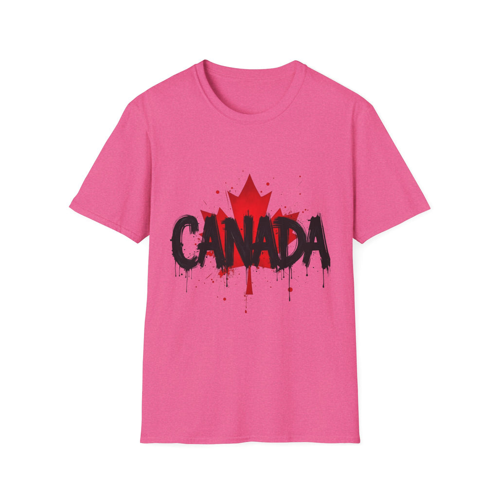Canada Maple Leaf Unisex Softstyle T-Shirt | Canada Day, Canada Gift, Graphic Tee, Landscape Apparel, Travel Shirt