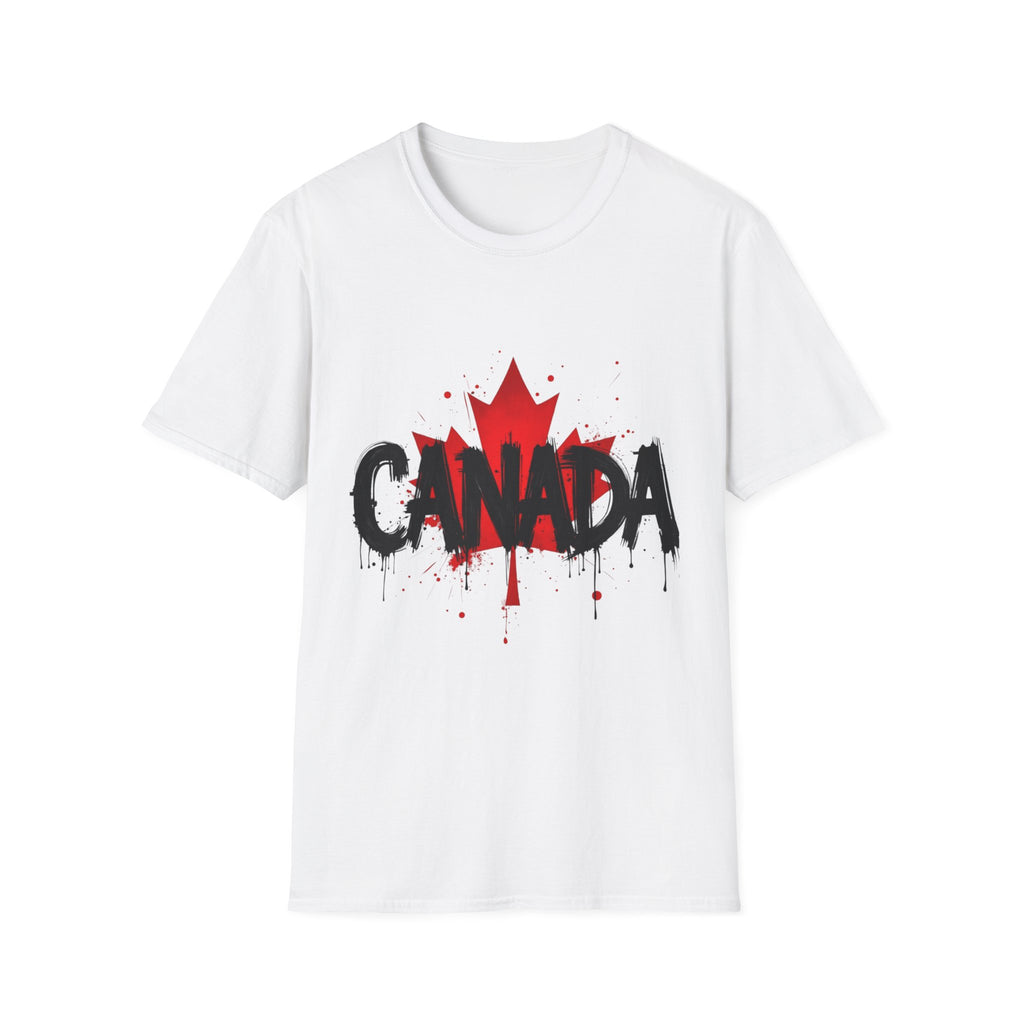 Canada Maple Leaf Unisex Softstyle T-Shirt | Canada Day, Canada Gift, Graphic Tee, Landscape Apparel, Travel Shirt