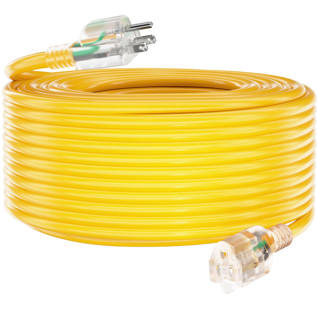 HUANCHAIN Indoor Outdoor Black Extension Cord 15 ft Waterproof, 16/3 Gauge Flexible Cold-Resistant Appliance Extension Cable Outside, 13A 1625W 16AWG SJTW, 3 Prong Electric Cord, ETL