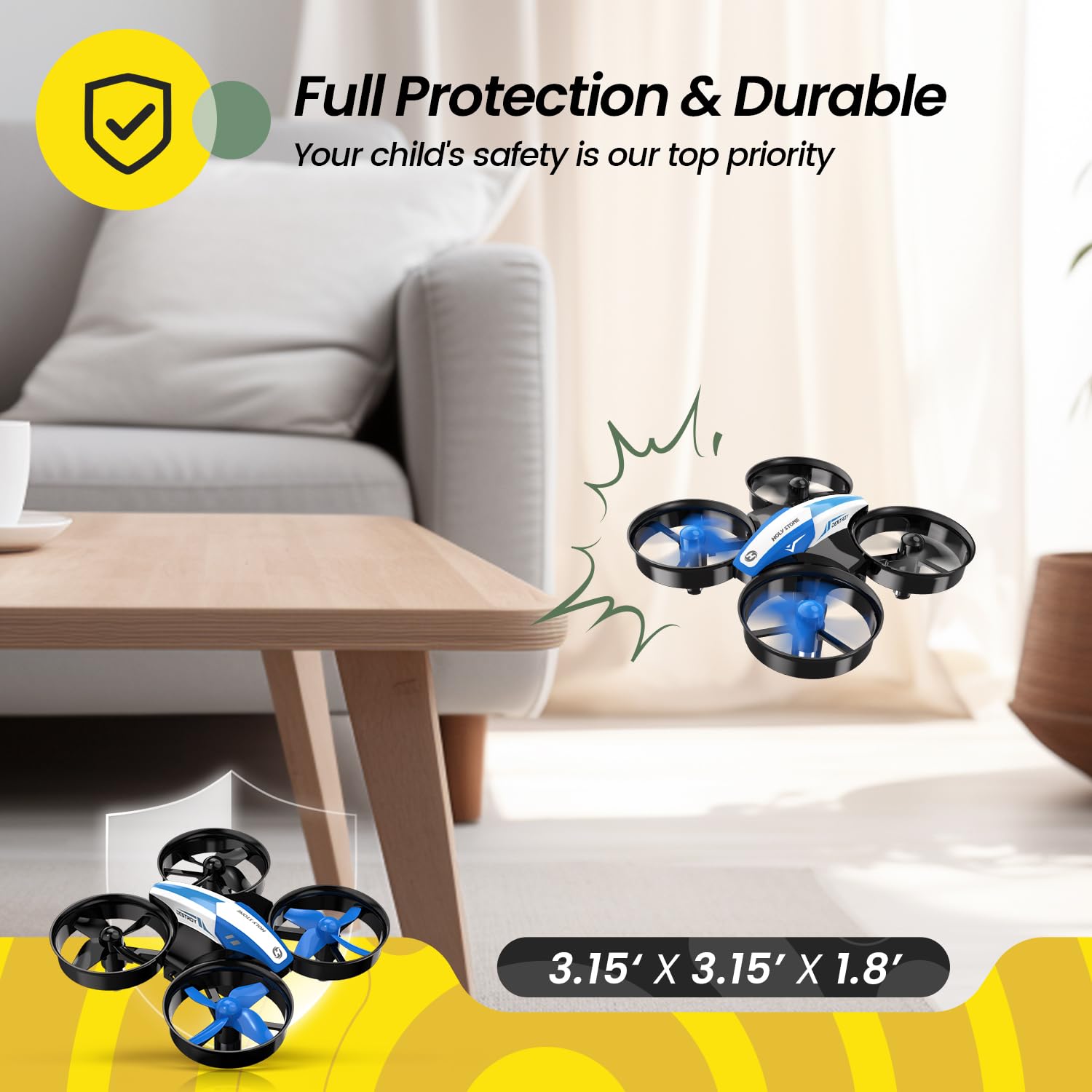 Holy Stone Mini Drone for Kids and Beginners RC Nano Quadcopter Indoor Small Helicopter Plane with Auto Hovering, 3D Flip, Headless Mode and 3 Batteries, Great Gift Toy for Boys and Girls