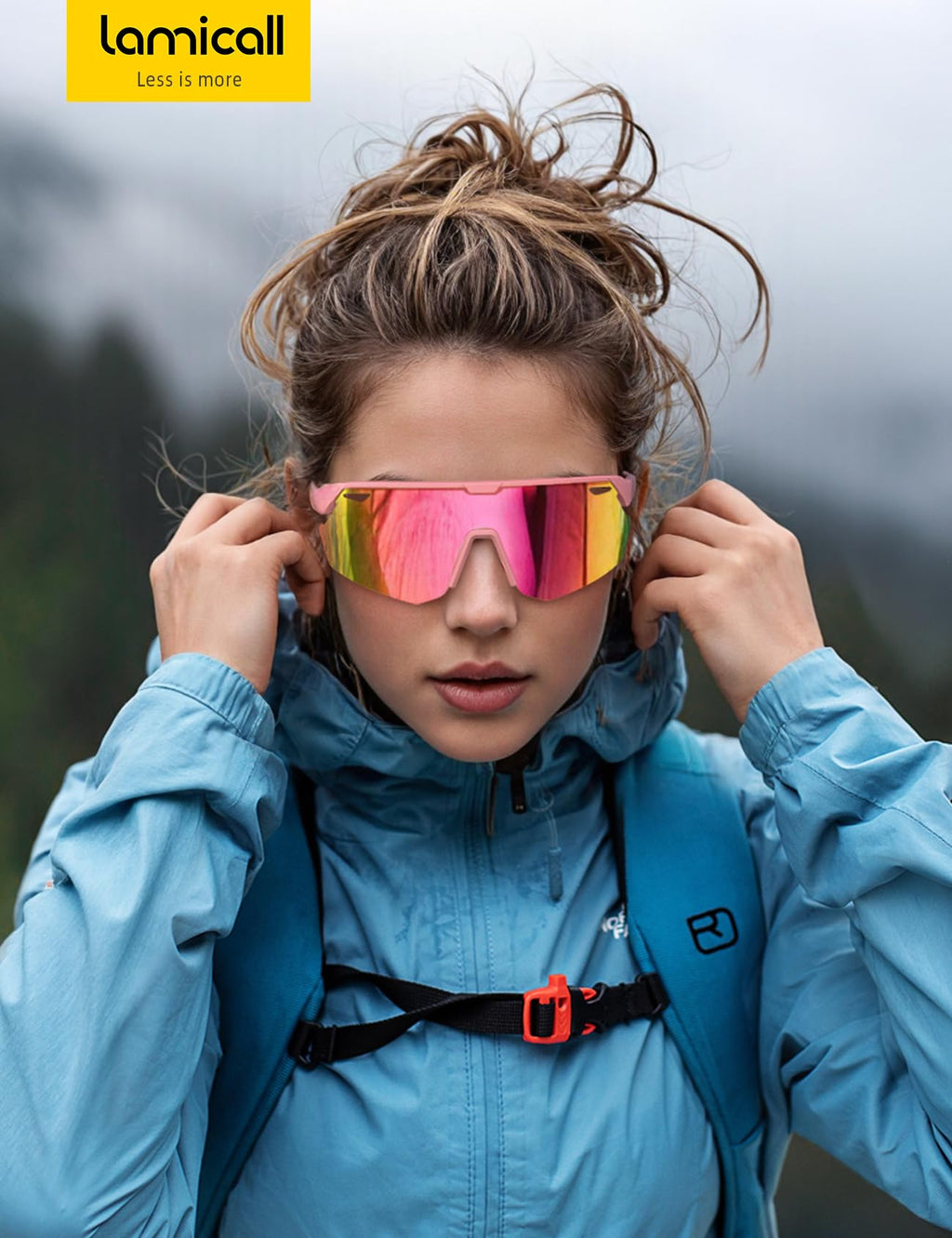 Lamicall Polarized Sports Sunglasses Men Women, [24g Ultralight] Adjustable Nose Pad Sports Goggles for Bike Hiking Running