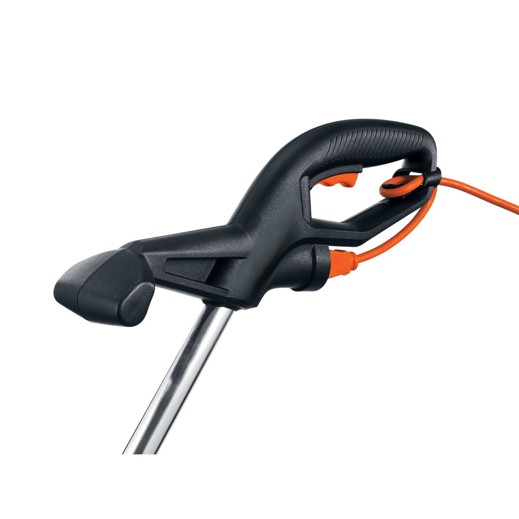 Coupe-bordures électrique à fil, tête de coupe avec guide et câble orange