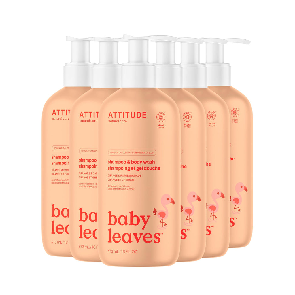 ATTITUDE Baby 2-in-1 Shampoo and Body Wash, Made in Canada, EWG Verified, Dermatologically Tested, Vegan, Good Night, 473 mL