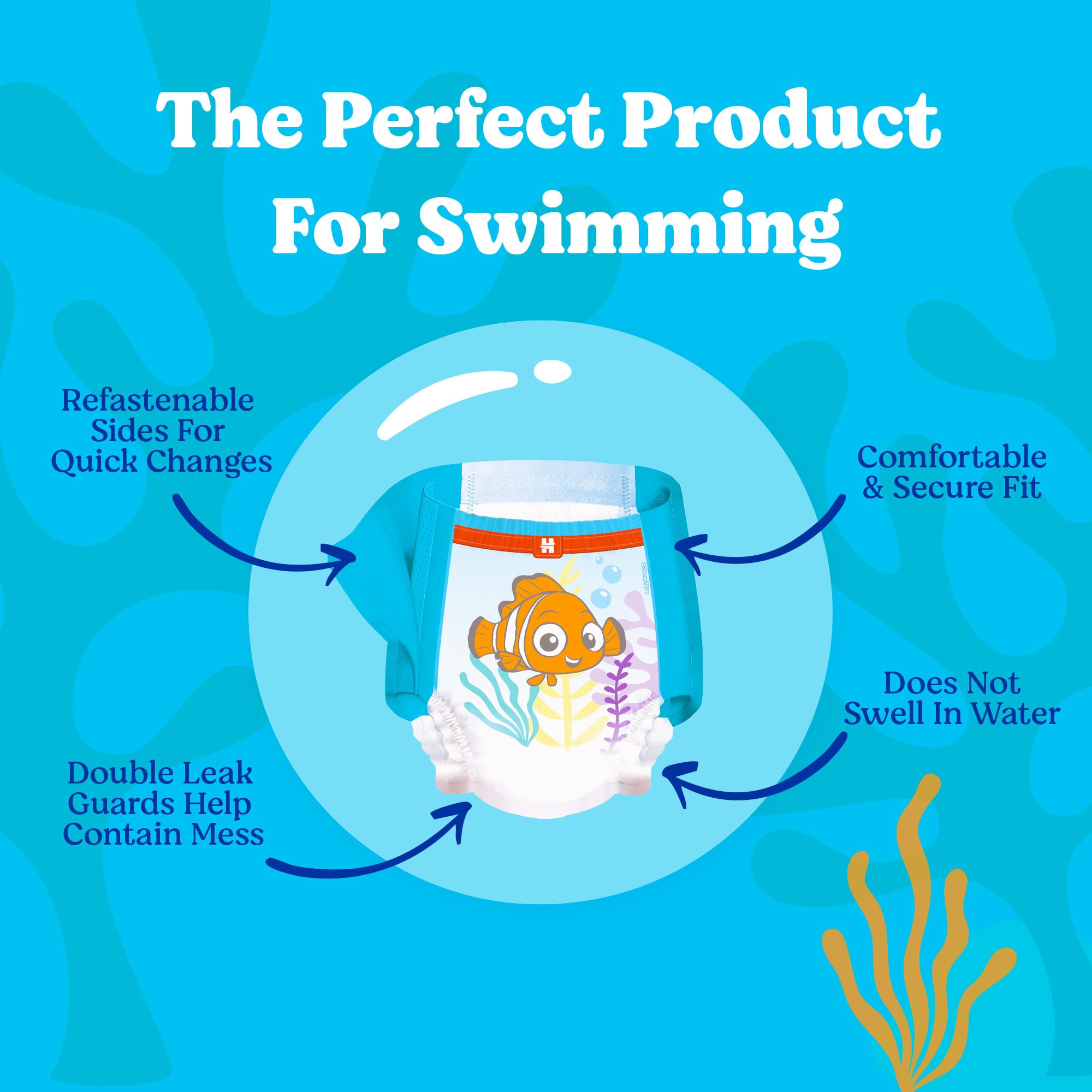 HUGGIES Swim Diapers, Size 5-6 Large, Huggies Little Swimmers Disposable Swimpants, 17 ct ( Packaging may vary )