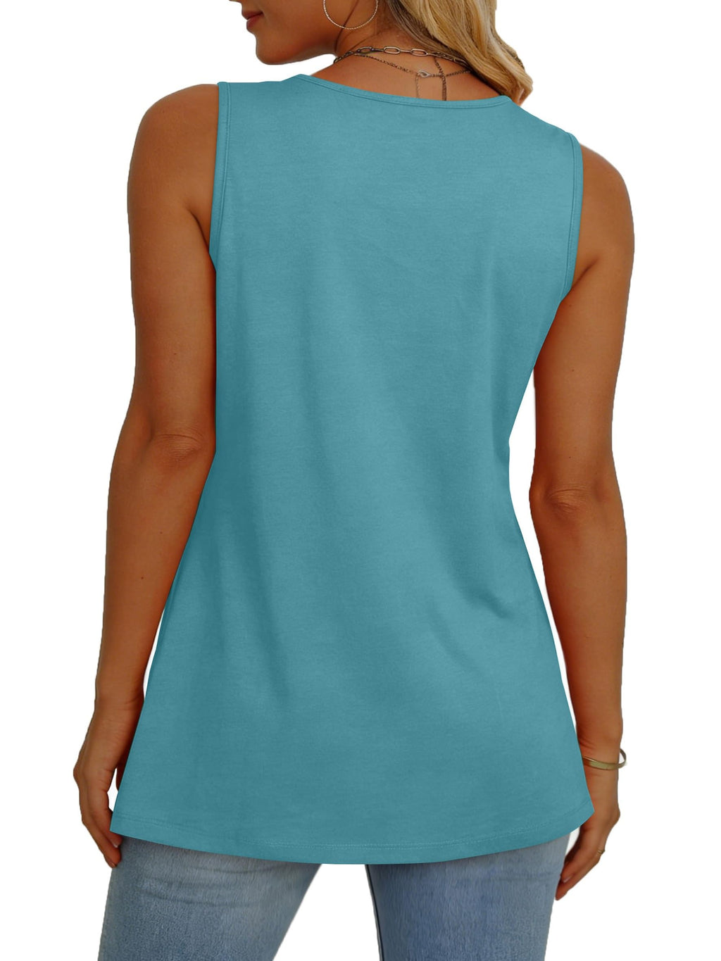 isermeo Womens Tank Tops 2026 Flowy Peplum Tops Sleeveless V Neck Babydoll Dressy Summer Tunic Tops S-XXL