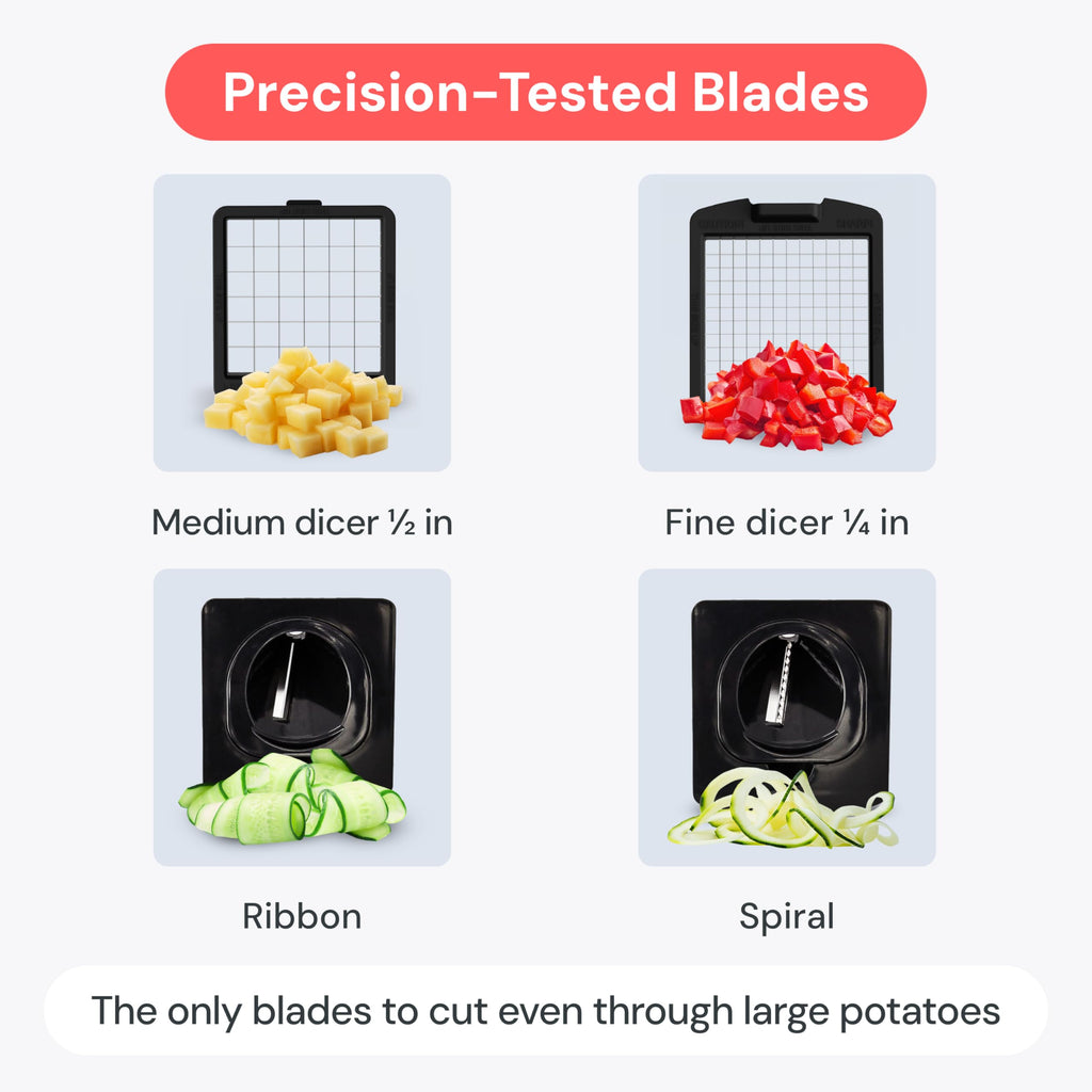 Fullstar Vegetable Chopper & Cutter - Slicer Dicer Spiralizer with Container for Food Veggie Onion Cucumber Tomato Salad Potato French Fry - Kitchen Essentials & Gadgets (PRO 4-in-1, White)