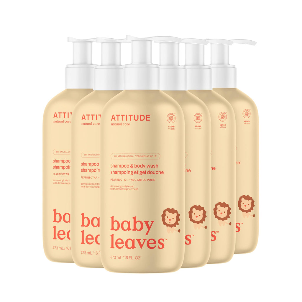 ATTITUDE Baby 2-in-1 Shampoo and Body Wash, Made in Canada, EWG Verified, Dermatologically Tested, Vegan, Good Night, 473 mL