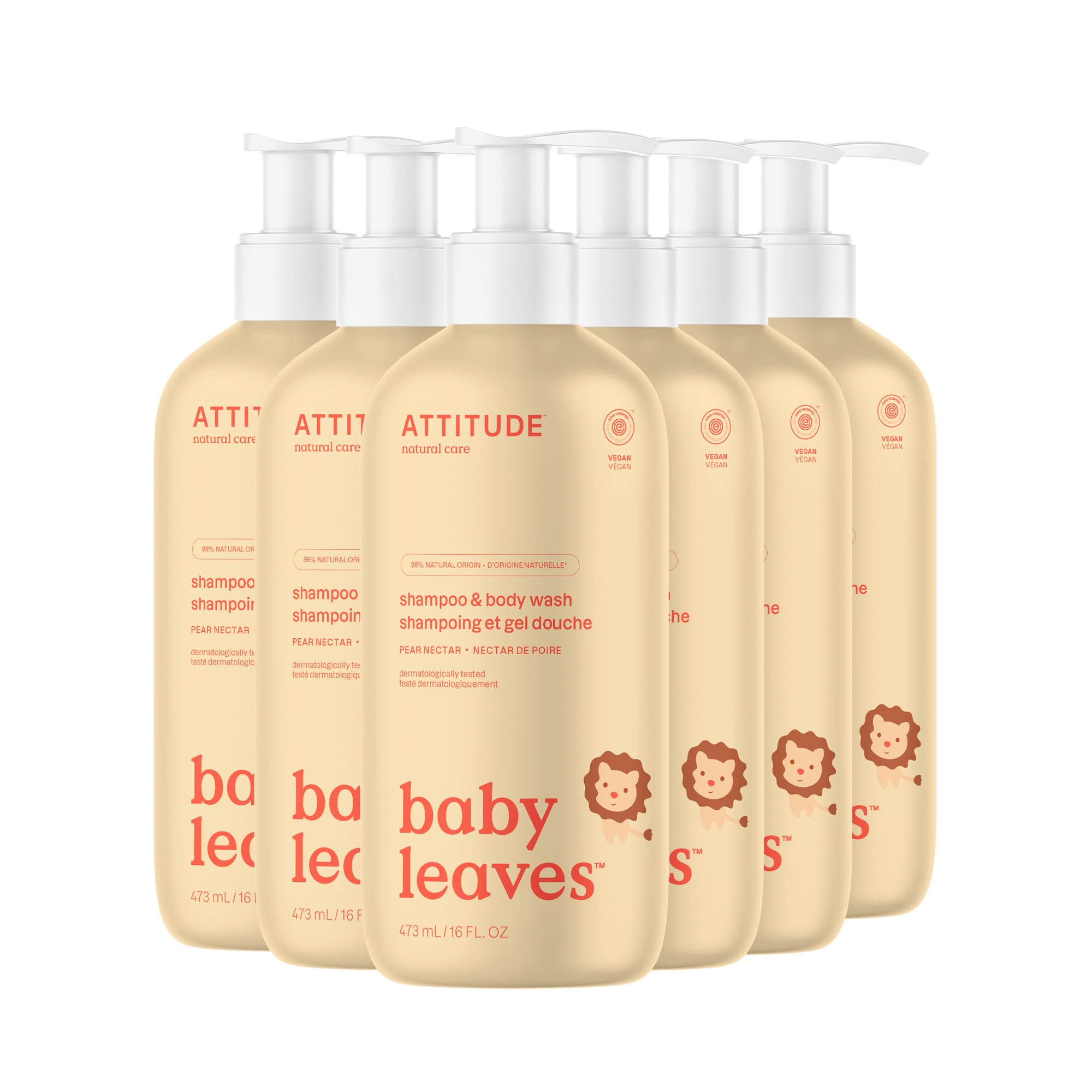ATTITUDE Baby 2-in-1 Shampoo and Body Wash, Made in Canada, EWG Verified, Dermatologically Tested, Vegan, Good Night, 473 mL