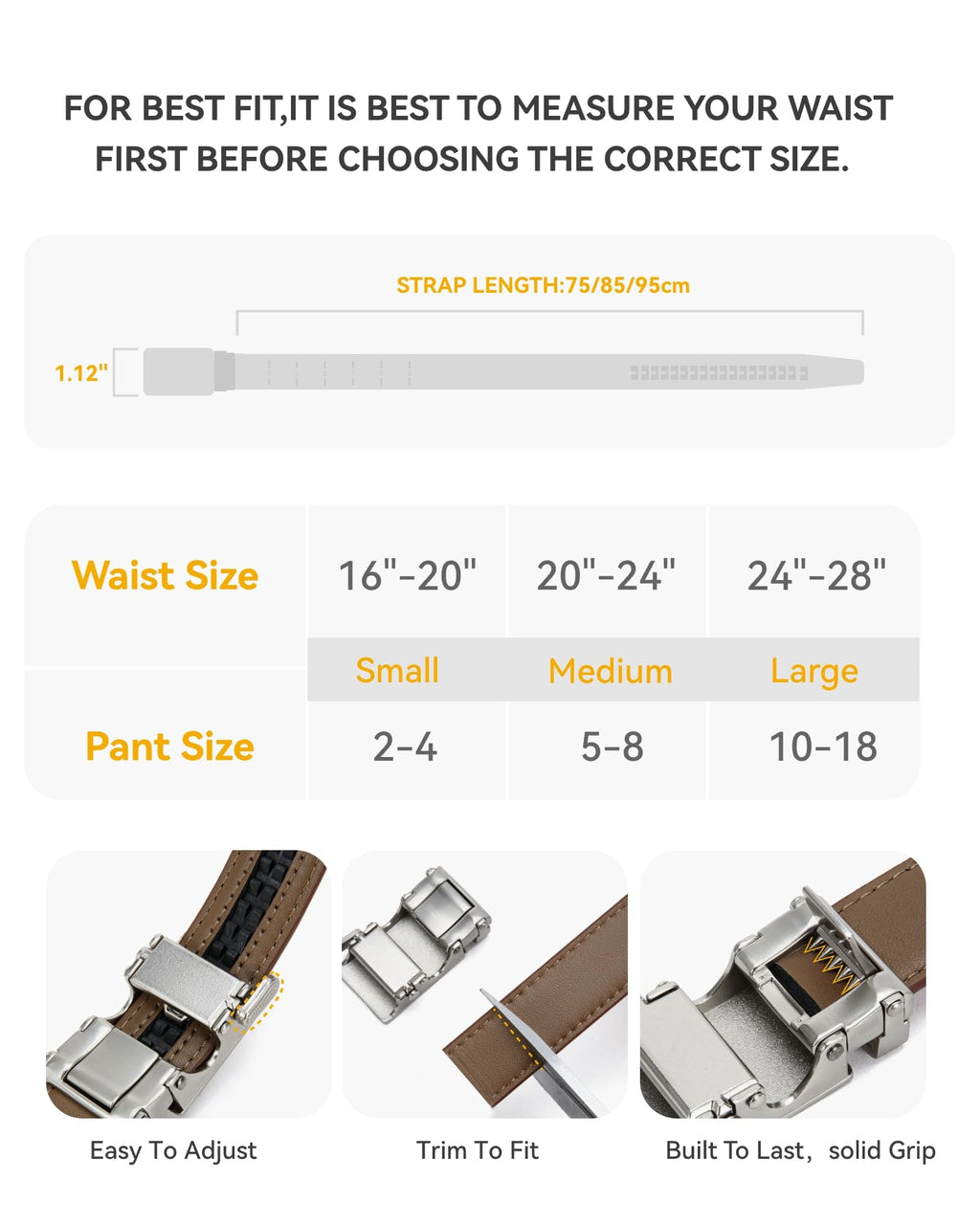 CHAOREN Ratchet Kids Belt - 1" Leather Dress Boys Belt - Adjustable for Formal Wear and School Uniform