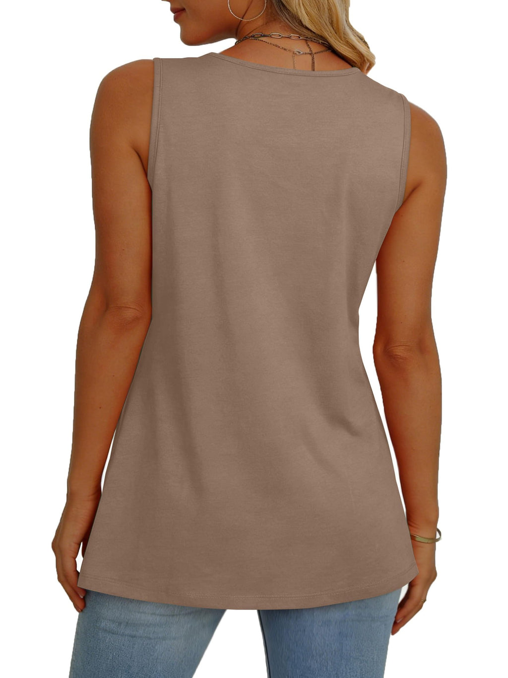 isermeo Womens Tank Tops 2026 Flowy Peplum Tops Sleeveless V Neck Babydoll Dressy Summer Tunic Tops S-XXL