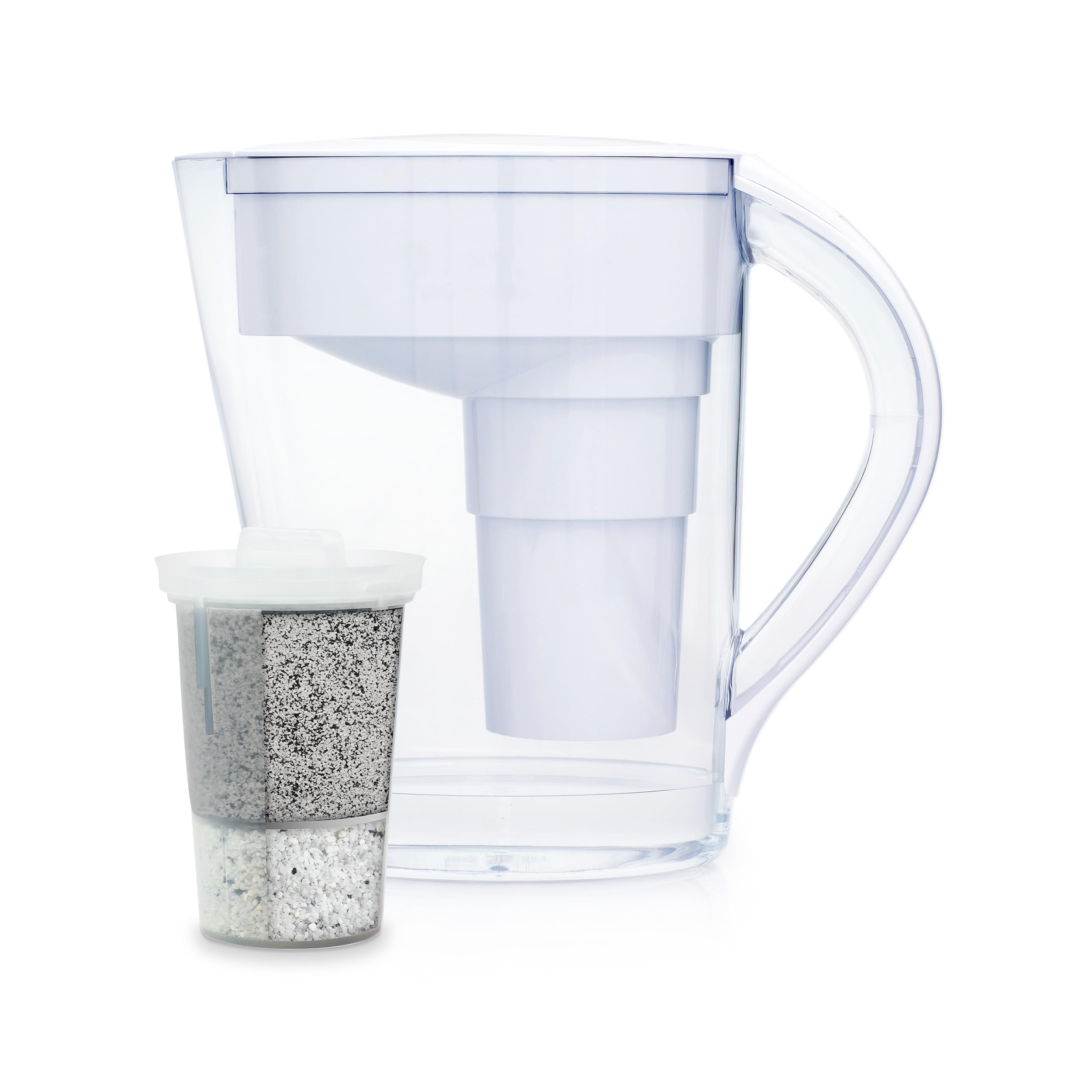 Santevia MINA Alkaline Water Filter Pitcher | Water Filtration System | Chlorine and Lead Filter | Water Purifier Pitcher | Home Water Filtration Pitcher | 9-Cup at Home Water Filter | Made in Canada