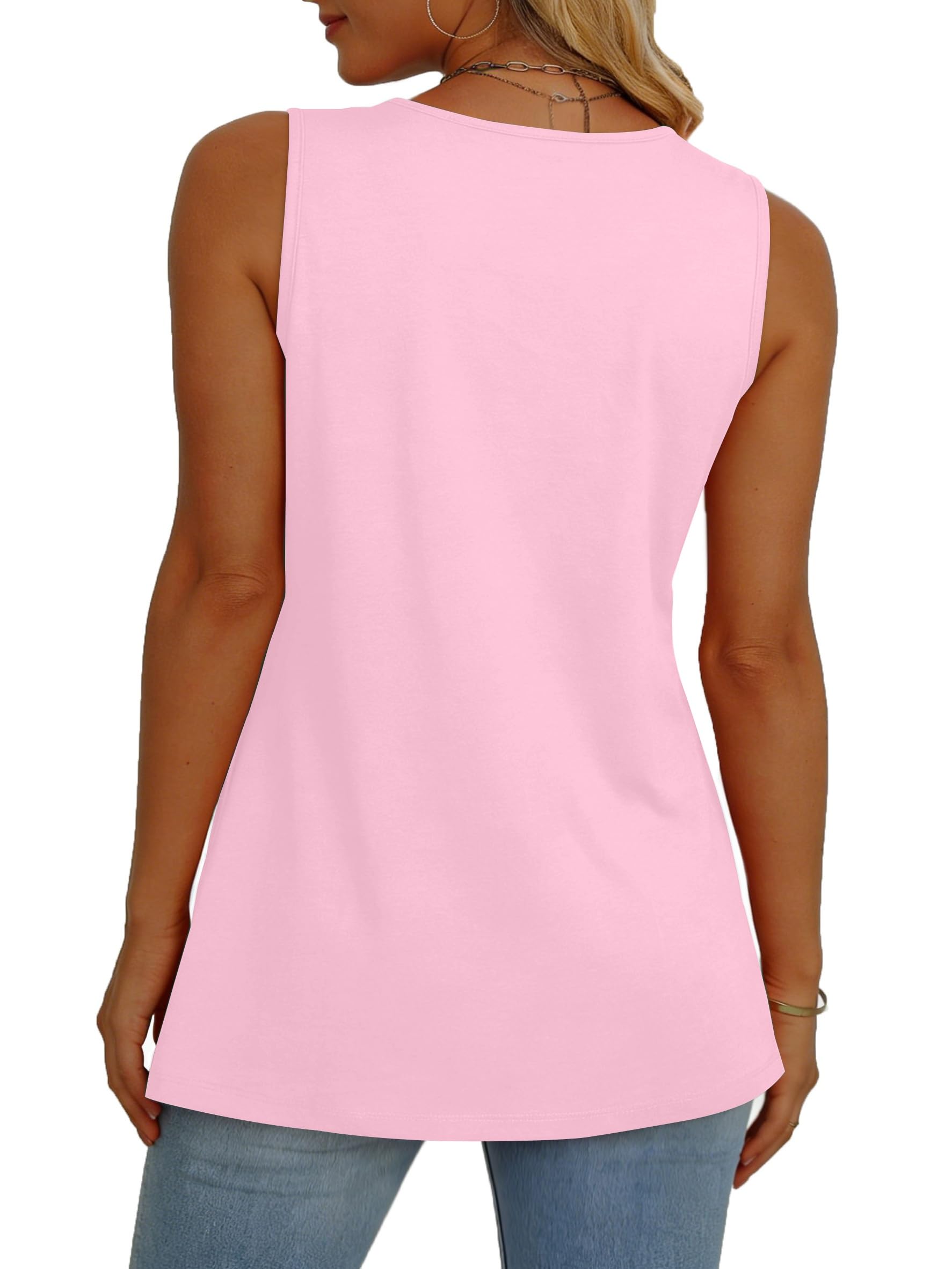 isermeo Womens Tank Tops 2026 Flowy Peplum Tops Sleeveless V Neck Babydoll Dressy Summer Tunic Tops S-XXL