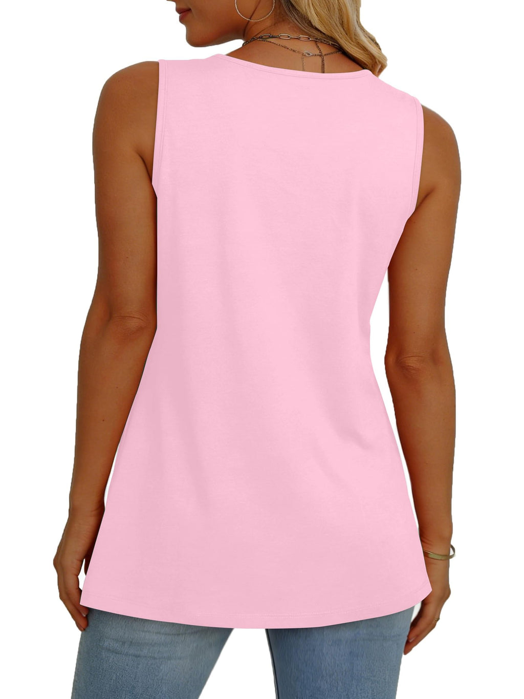 isermeo Womens Tank Tops 2026 Flowy Peplum Tops Sleeveless V Neck Babydoll Dressy Summer Tunic Tops S-XXL